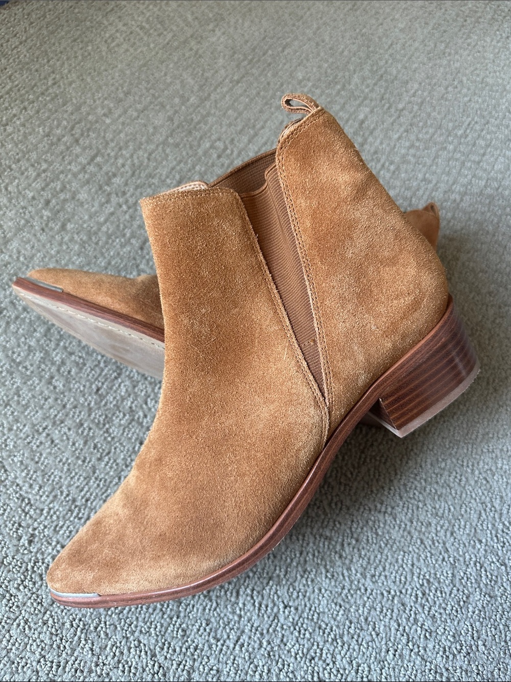 Marc Fisher Tan Suede Chelsea Ankle Booties